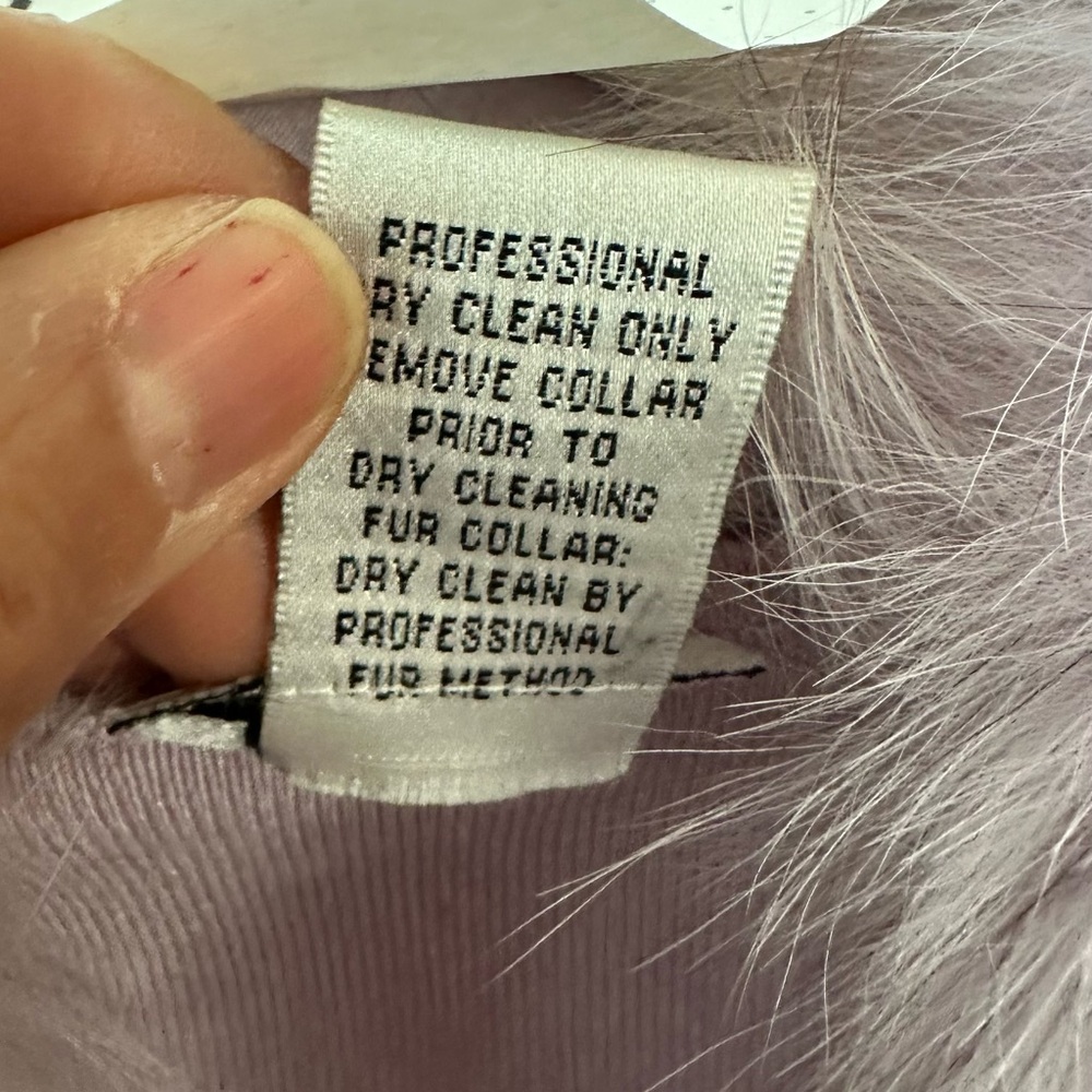 Cache Lilac Silk Blend Cardigan with Faux Fur Collar, p2p15 Size S | 1064 - Picture 4 of 6